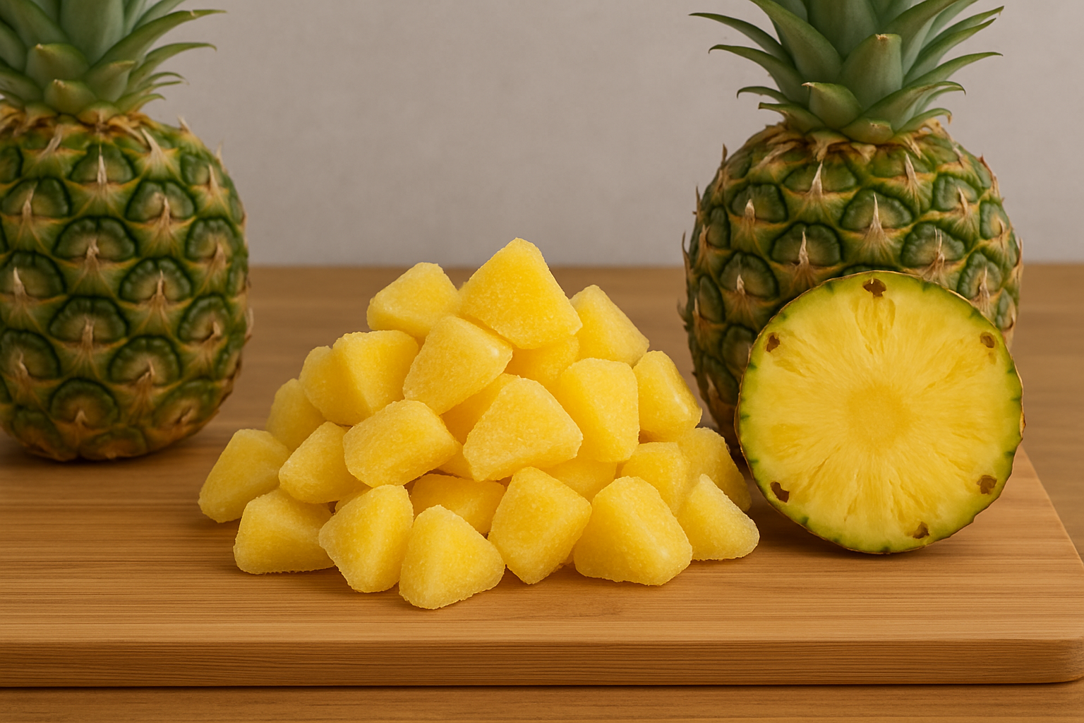 Frozen pineapple chunks IQF